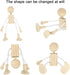 4 pcs Unfinished Wooden Robot Peg Dolls Wooden Figures People Bodies for DIY Painting Supplies Peg Dolls...