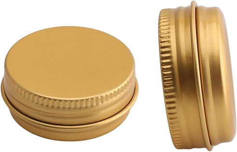 Othmro 24pcs 0.5oz/15ml Metal Round Tins Aluminum Tin Cans Containers with Screw Lid, 40 * 18mm(DxH) Gold tin cans for Salve, Spices, Lip Balm, Te...
