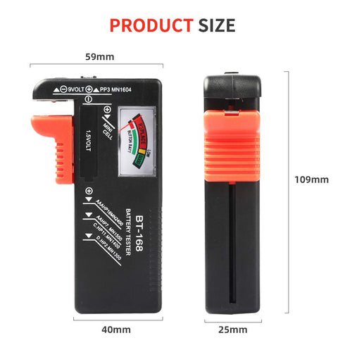 1Pcs Battery Tester Checker, Universal Battery Checker Model BT-168for AA AAA C D 9V 1.5V Button Cell Batteries Smal Electrical Equipment (Require...