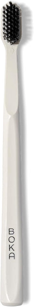 Boka Classic Manual Toothbrush with Extra Soft Activated-Charcoal, Tapered Bristles, Bioplastic Handle That Includes Travel Cap, Dentist-Approved,...
