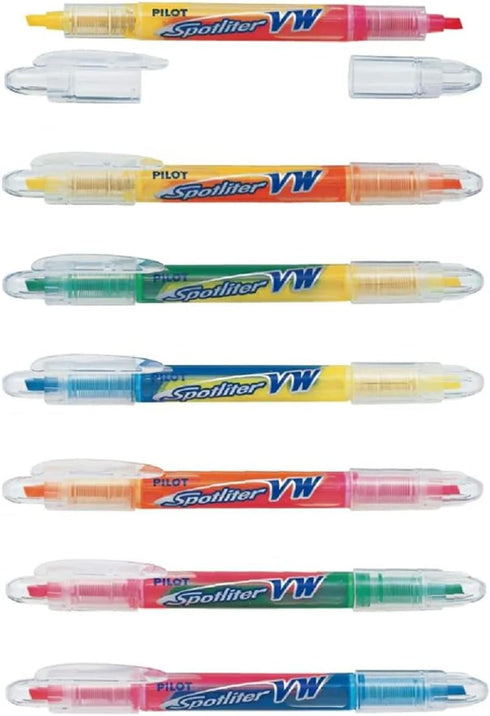 Pilot Spotliter VW Dual Tip Highlighter Pens 14 Colors 7 Packs With Original Stylus Ballpoint Touch Pen......