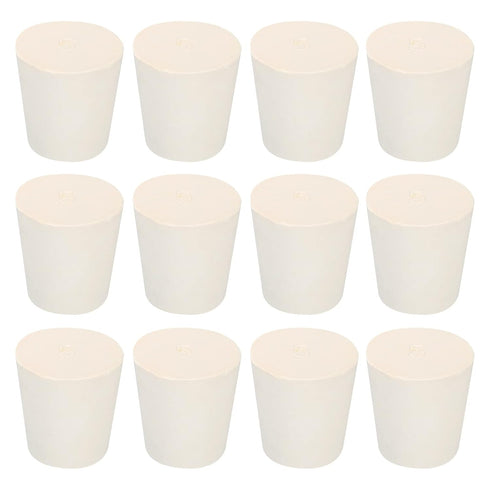 MECCANIXITY Rubber Tapered Plug 22mm to 28mm Solid Test Tubes Bungs Stopper White for Lab Home 12 Pieces...