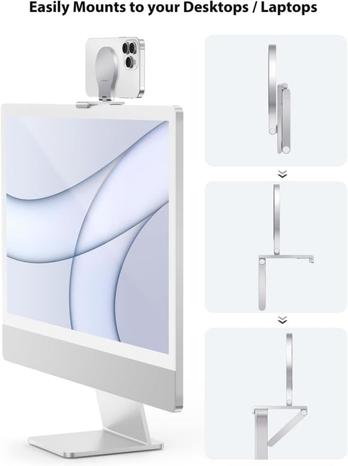 Stouchi Continuity Camera Mount for iMac, Desktop Monitor Compatible iPhone Webcam Mount with Mag-Safe...