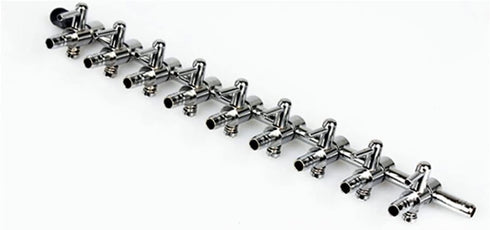 Stainless Steel Aquarium Fish Tank 9- way Air Pump Control Valve Manifold Taps Silver Tone...