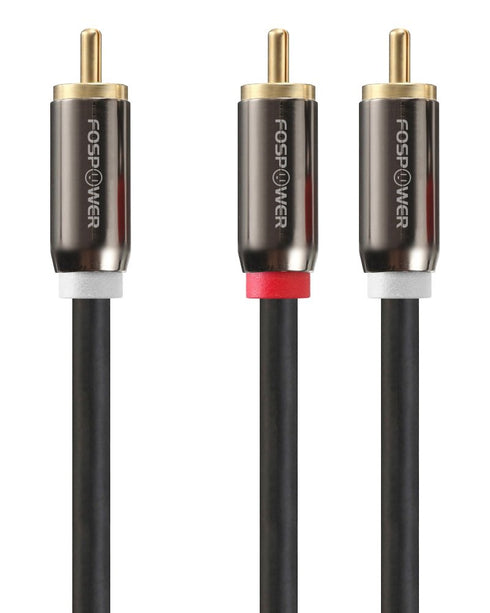 FosPower RCA Y-Adapter (6 Feet), 1 RCA Male to 2 RCA Male Y Splitter Digital Stereo Audio Cable for Subwoofer, Home Theater, Hi-Fi - Dual Shielded...