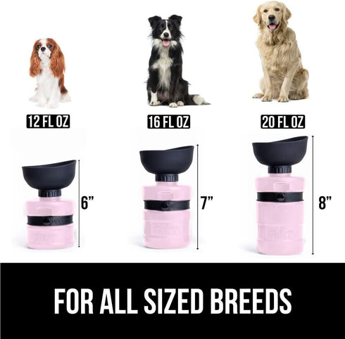 Gorilla Grip No Spill Portable Dog Water Bottle with Built in Bowl, Food Grade Silicone Leak Proof Pets Travel Drink Dispenser, Puppy Walk Trainin...