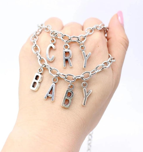 Cry Baby Necklace Y2k Layered Chain Choker Necklace for Women Summer Beach...