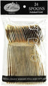 Plastic Cutlery Silverware Extra Heavyweight Disposable Flatware, Full Size Plastic Spoons Like Gold 24 Pack...