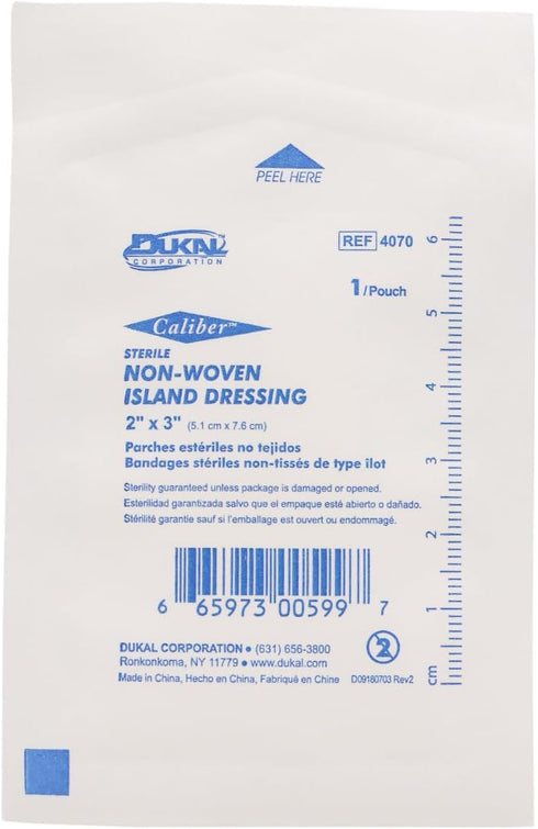 Dukal White Nonwoven Island Dressing Sterile 2 x 3 50 per Box...