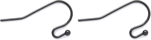 100 Pairs Gun Black Color Earwires Ball Dot French Earring Hooks/Dangle Earring Findings Jewelry Making DIY (EH-1006-G1)...