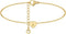Gold Initial Anklet for Women Tiny Heart Charm Sideways Letter A Engraved 14K Gold Plated Dainty Chain Minimalist Personalized Beach Jewelry Gift...