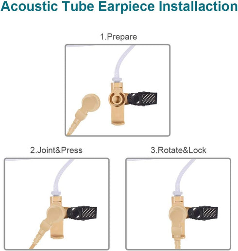 Acoustic Tube Earpiece Walkie Talkie Headset for Baofeng UV-5R BF-888S BF-F9 UV-82 UV-82HP Arcshell AR-5 AR-152 H-777 RT21 RT22 RT68 Kenwood TK-23...
