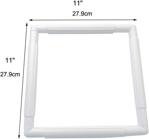 11 X 11" Plastic Cross Stitch Frame Square Embroidery Hoop White DIY Sewing Tools Sewing Hoop Handhold Craft Clip Embroidery Snap Frame Hoop for C...
