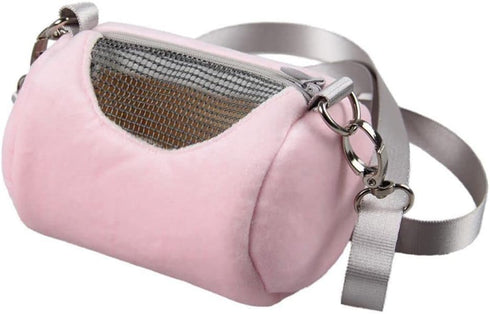 Hamster Travel Carrier Bag Round Crossbody Bag Portable Hamster Pet Bag Handbag with Adjustable Single Shoulder Strap Small Pet Supplies(Pink)...