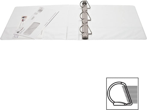 Business Source 28441 D-Ring Binder, w/ Pockets, 1-1/2-Inch Capacity, White...
