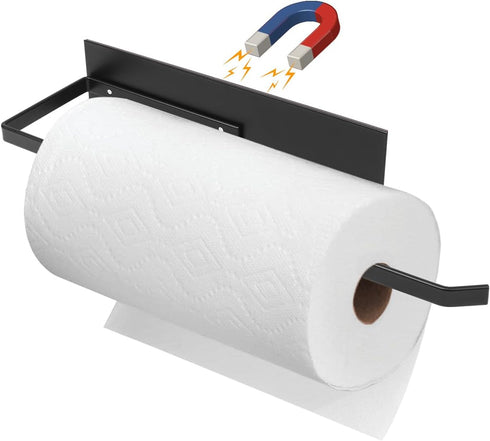Magnetic Paper Towel Holder for Fridge, Toilet Paper Roll Holder Magnetic Paper Towel Rack Wall Mount Fridge Organizer for Paper Towels Rolls Bath...