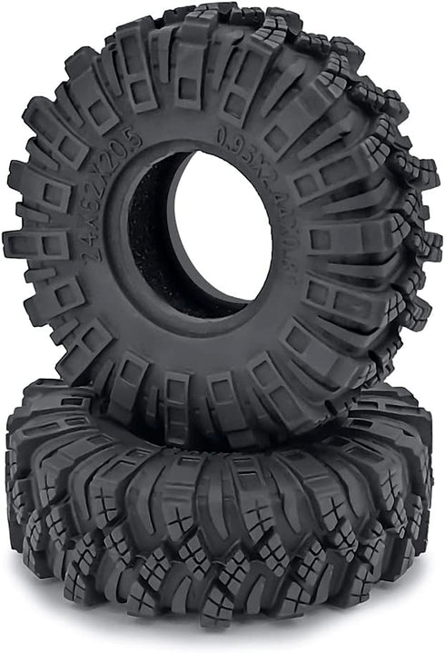 RCLIONS 4PCS Micro 1" Wheel Tyre Tires 62mm for All 1/24th Axial SCX24 Deadbolt,C10,JLU CRC,Bronco RC Crawler Truck Car...