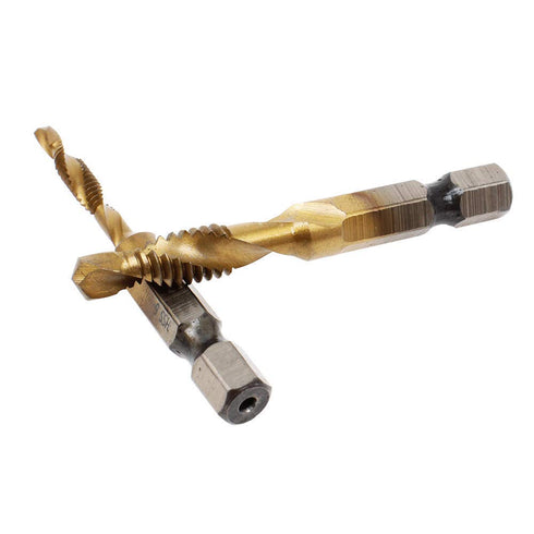 AUTOTOOLHOME 6 Pack Titanium Combination Drill Tap Bit Set Screw Tapping SAE 6-32NC 8-32NC 10-24NC 10-32NC 12-24NC 1/4-20NC...
