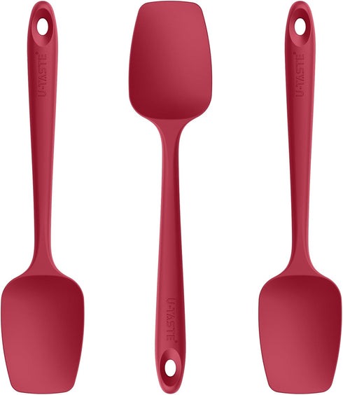 U-Taste Silicone Spoon Spatula Set: 480ºF Heat Resistant Food Grade Flexible Rubber Spoonula, Nonstick Cooking Mixing Scooping Kitchen Baking Scra...