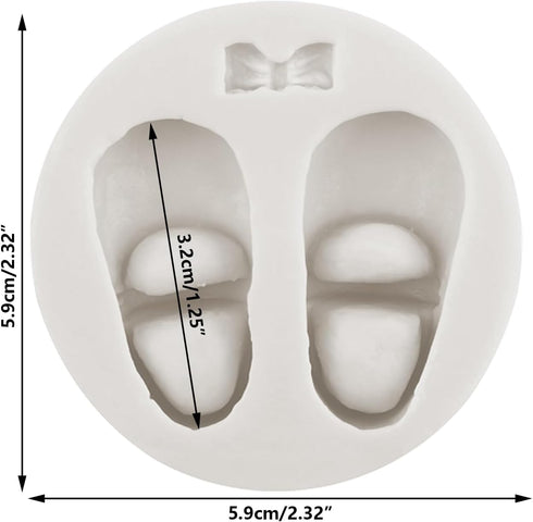 Baby Shoes Silicone Molds For Baby Shower Cake Decorating Cupcake Topper Candy Chocolate Gum Paste Polymer Clay...