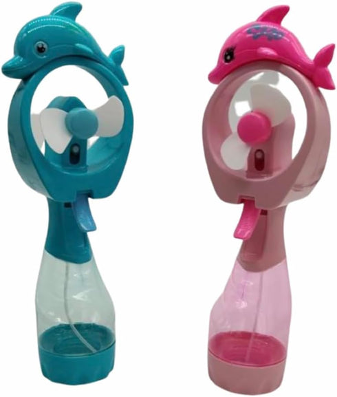 Dolphin Misting Spray Bottle Fan Kids Personal Cooling Mist Portable Handheld Humidifier Powered Fans with Mist for Girls, Set of 2...