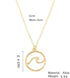 Metal Wave Pendant Necklace Simple Circle Pendant Collar Necklace for Women Jewelry...