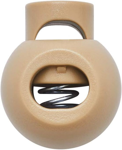 DYZD Single Hole Cord Lock Plastic Spring Toggle Stopper Cord Rope End for Drawstrings, Paracord (20PCS, Khaki)...