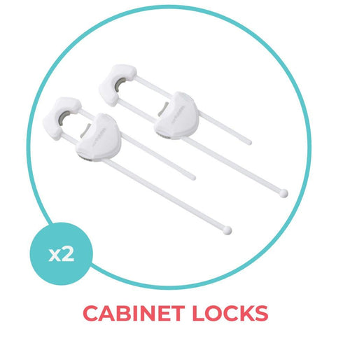 Toddleroo by North States Large Sliding Cabinet Locks | Keep Side by Side cabinets Safely & securely Closed | Works on Cabinet Handles up to 4.5" ...