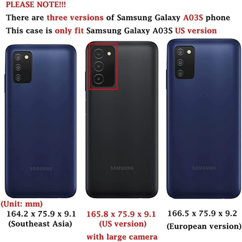 Designed for Samsung Galaxy A03S Shockproof Holster Tough Rubber Rugged Hybrid Case Silicone Triple Protective Anti-Shock Shatter-Resistant Mobile...
