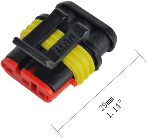 MUYI 10 Kit 3 Pin Way Waterproof Electrical Connector 1.5mm Series Terminals Heat Shrink...