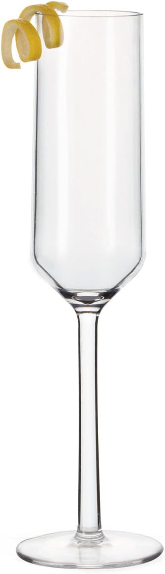 G.E.T. SW-1462-CL-EC Via BPA-Free Shatterproof Plastic Champagne Glasses, 6 Ounce, Clear (Set of 4)...