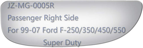 JZSUPER Lower Towing Mirror Glass fit for 99-07 Ford F250 F350 F450 F550 Super Duty Pickup Truck Passenger Right Side RH Convex Replacement Includ...
