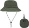 Waterproof Bucket Rain Hat with Chin Strap, Packable Sun Hat for Men Women Summer Lightweight Hiking Outdoor Cap Quick Dry Fishing Bucket Hat(army...