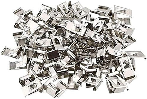 TBWHL 3D Prtiner Glass Bed Clips Swiss Metal Small Picture Photo Frame Spring Turn Clip Hanger Silver Tone Size 1 inch x 0.55 Inch / 26 mm x 14 mm...