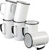 20 Oz Enameled Steel Mug (Set of 6) - Large Durable Mugs for Indoor/Outdoor Use, Oven and Fire-Safe, Reusable & Stackable, Dishwasher Safe Coffee ...