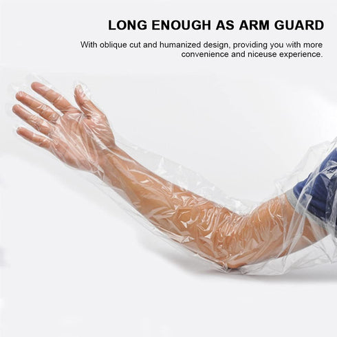 50 Disposable Field Dressing Gloves Veterinary Insemination Rectal Long Gloves, Extra Long Sleeve Full Arm Gloves...