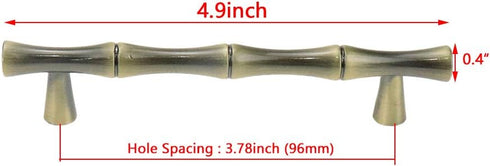 5PCS Drawer Handle 3.8-inch Hole Centers Bamboo Imitation Bronze Cabinet Pulls Furniture Hardware...