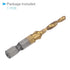 Combination Drill and Tap Bit, M4 x 0.7 Thread Size 1/4" Hex Shank, 4341 Titanium Coated High Speed Steel Tools - (Applications: for Aluminum Stai...