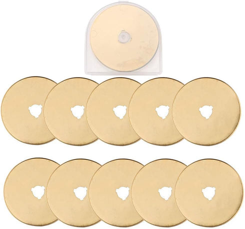 AUTOTOOLHOME Titanium Rotary Cutter Blades 60mm 10 Pack Replacement Quilting Scrapbooking Sewing Arts Crafts Farbric Paper Cutting Tool...