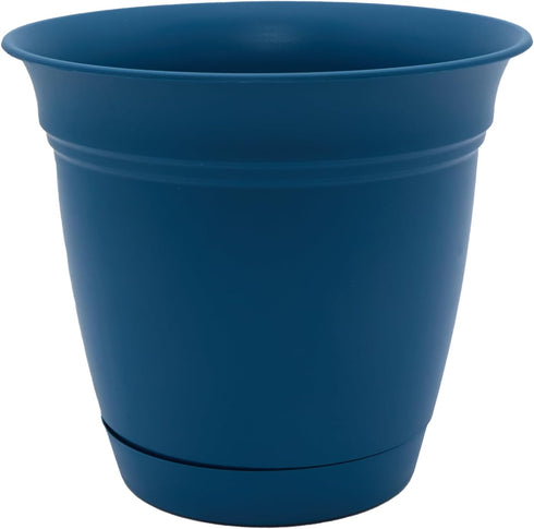 The HC Companies 12 Inch Eclipse Round Planter with Saucer - Indoor Outdoor Plant Pot for Flowers, Vegetables, and Herbs, Peacock...