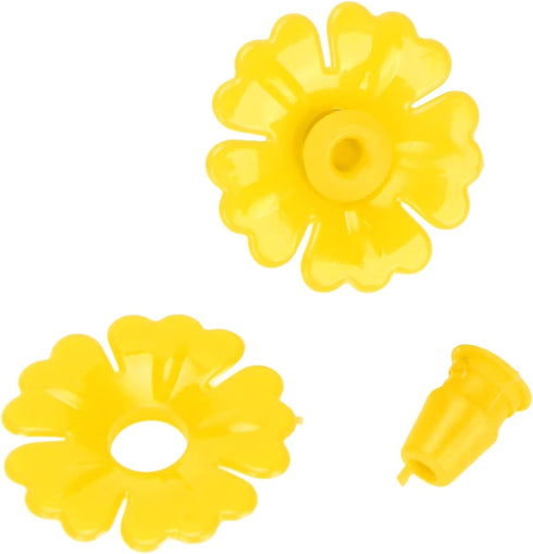 CHICIRIS 30 Set Hummingbird Feeder Flowers Hanging Bird Feeding Ports Replacement Parts for Bee Guards Feeding Hummingbird Outdoors Supplies(Yello...