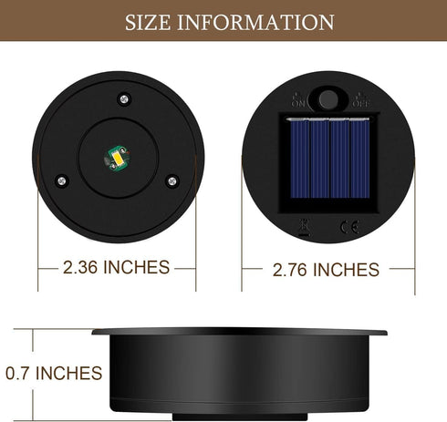 2 Pack Replacement Solar Light Parts,Solar Lights Replacement Top, 8 lumens Solar Light Inserts for Lanterns, Waterproof Battery Box Top DIY Outdo...
