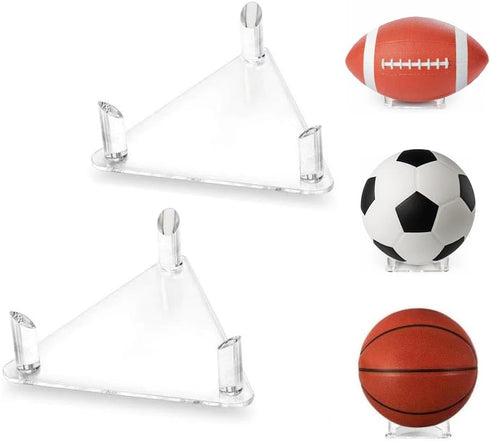 2 Pack Acrylic Football Stand Holder Sports Ball Storage Organizer Display Rack for Basketball Football Volleyball Soccer Rugby Balls...