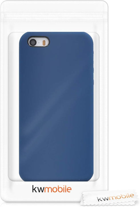 kwmobile Case Compatible with Apple iPhone SE (1.Gen 2016) / iPhone 5 / iPhone 5S Case - TPU Silicone Phone Cover with Soft Finish - Dark Blue...
