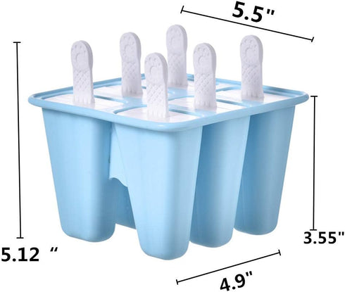Popsicle Mould?Popsicle Maker Popsicle Molds 6 Pieces Silicone Ice Pop Molds BPA Free Popsicle Mold Reusable Easy Release Ice Pop Make (Blue)...
