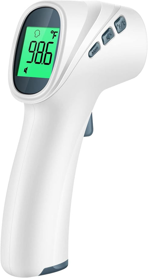 Touchless Thermometer for Adults, Digital Infrared Thermometer Gun with Fever Alarm, Forehead and Object 2 in 1 Mode, Fast Accurate Results (Gray)...