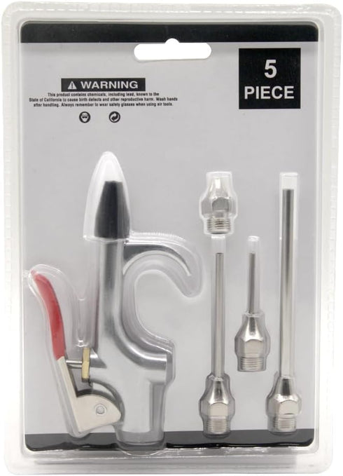 Air Blow Gun Kit Rubber Guard Nozzle,Air Blower Gun, Air Compressor Accessories Dust Cleaning Tool Pneumatic Tools (5 Pieces)...