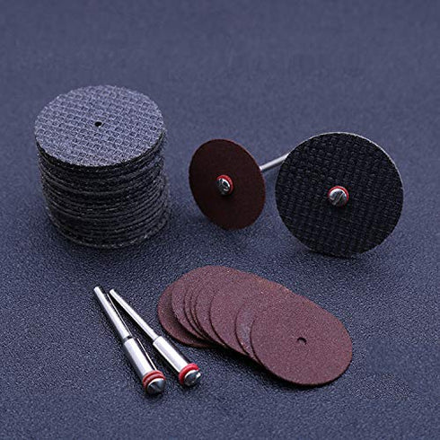 Cutting Discs Wheel Set for Dremel Rotary Tool Accessories, HSS Circular Saw Blades Diamond Resin Cutting Wheel Kit with 1/8" Mandrels for Wood Pl...