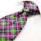 Intrepid Executive Wardrobe Accessory, Handmade 100% Silk Jacquard Woven Gray Pink Green Checked Tie 3.4" Classic Silk Jacquard Men's Necktie Tie...
