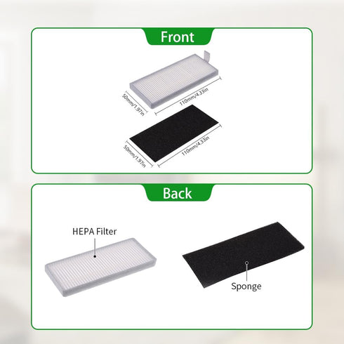Neutop Replacement Filters Compatible with Ecovacs Deebot N79S N79 DN622 DN622.11 DN622.31 N79W N79se Deebot 500 DC3G and Yeedi K600 K700, Robot V...